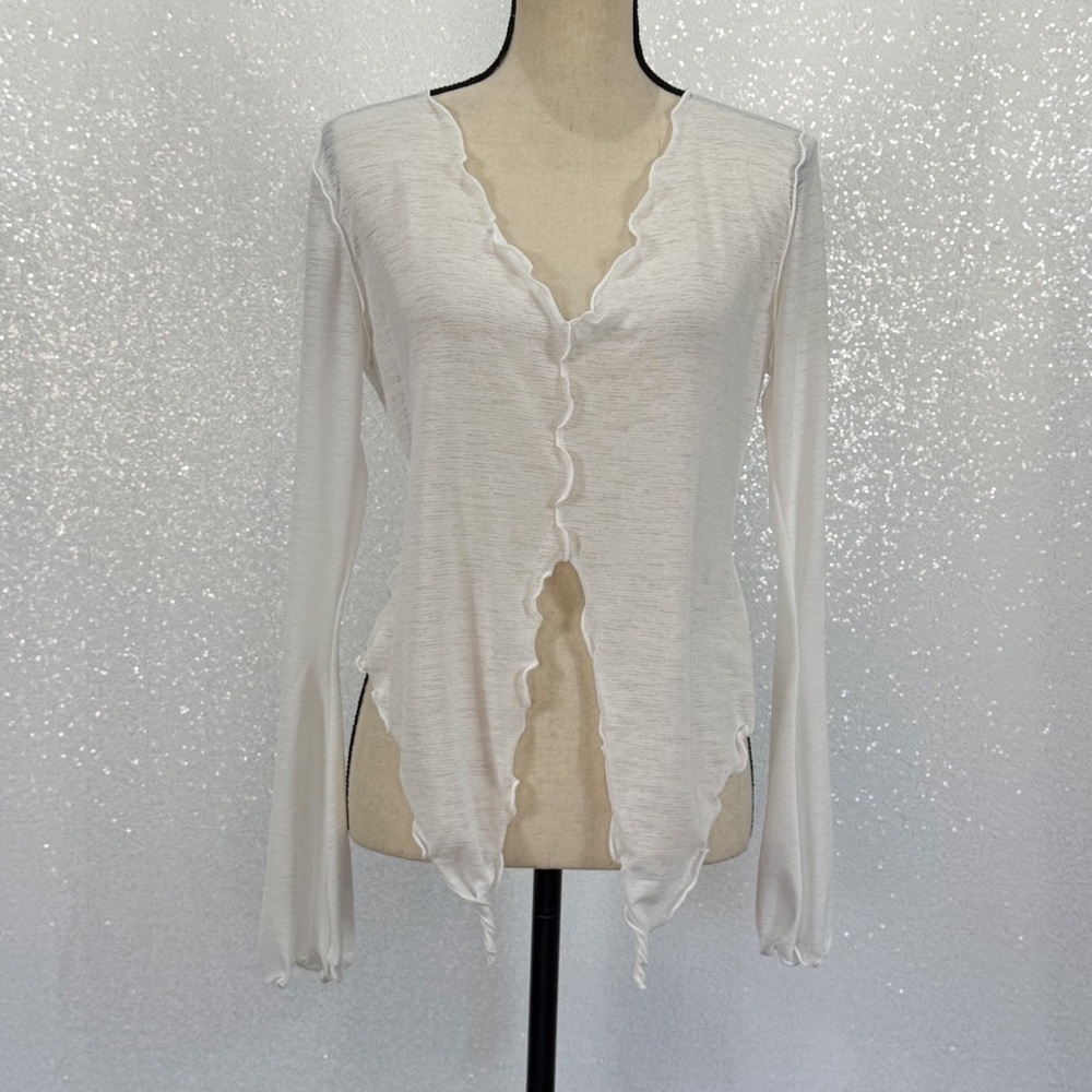 Urban Outfitters Long Sleeve Lettuce Hem Cardigan Top
Size: Large